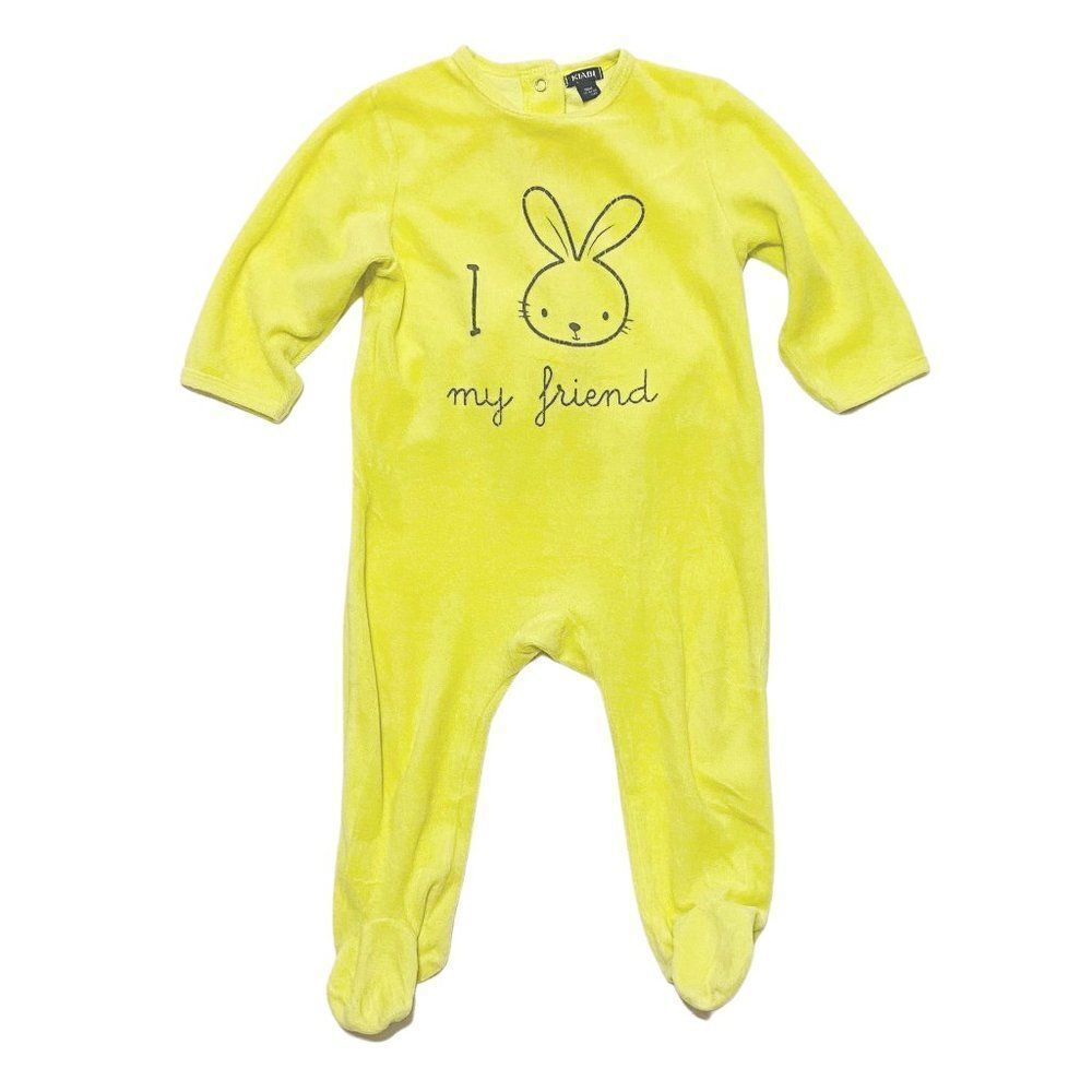 KIABI Baby Yellow Velour Bunny Pyjama's